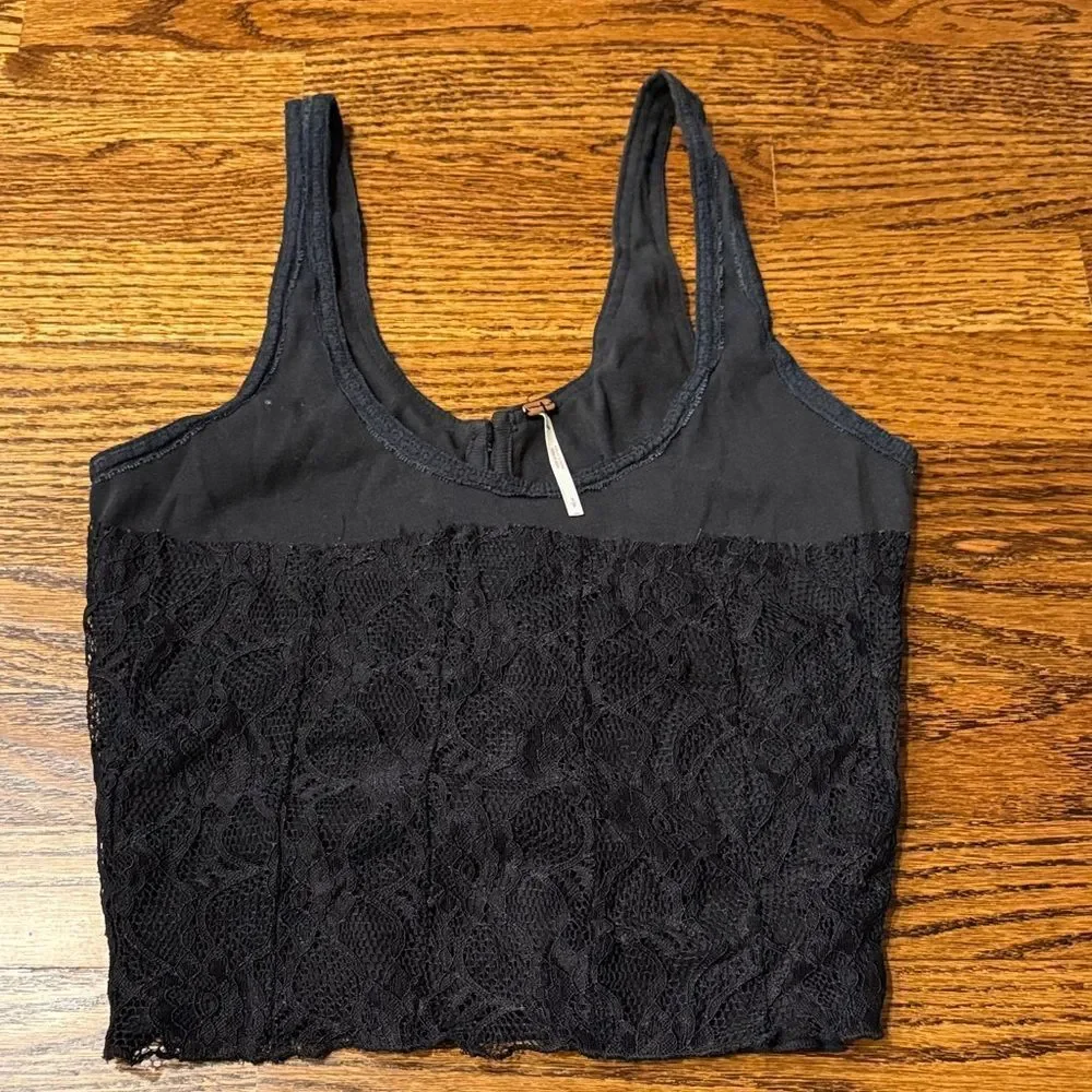 FREE PEOPLE  Cosette Corset Tank - Black